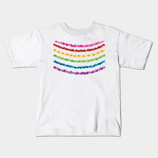 Rainbow with hearts valentine day upper Kids T-Shirt